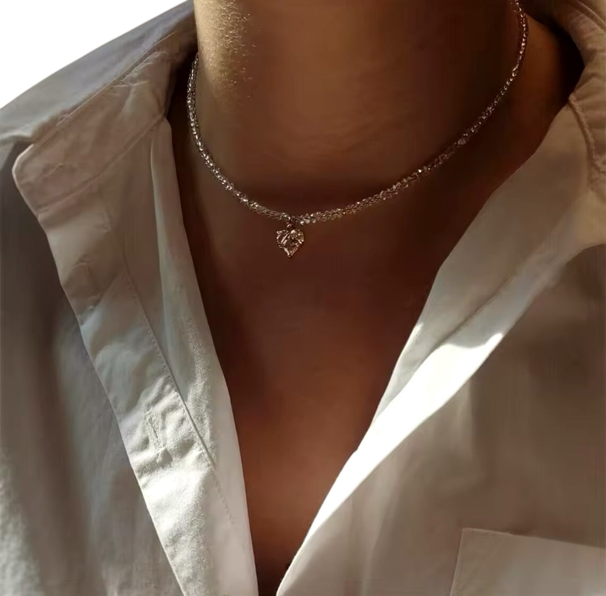 Heart Charm Halskette Silber