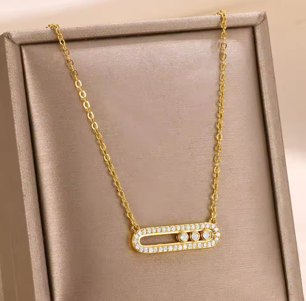 Shiraz Halskette Gold oder Silber mit Strasssteinchen