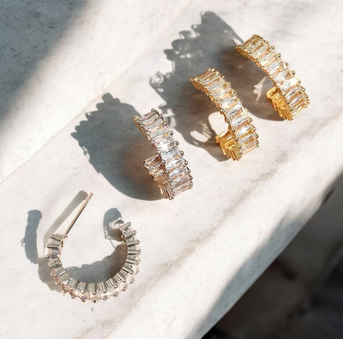Amber Gold / Strass Ohrringe